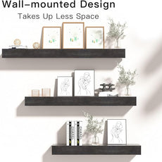 Fireplace Mantel Shelve, Solid Wood Baked Finish Wall-Mounted Floating Shelf for Over Fireplace, Handcrafted Floating Fireplace Mantels with Wooden Bracket, 60 x 8 x 6 Inches