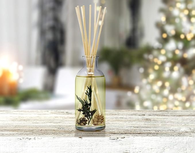 Urban Naturals Balsam Forest Reed Diffuser Oil Set - Real Juniper and Pine Cones – Fragrance Notes of Fraser Fir, Evergreen, Pine, Woodsy Cedar and Sandalwood – Vegan 3.75 Ounces – Made in The USA