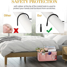 Bedside Storage Caddy/Bedside Hanging Storage Bag for Headboards Bunk Beds Dorm Rooms Book Phone Magazine Holder (2PC Light Pink)