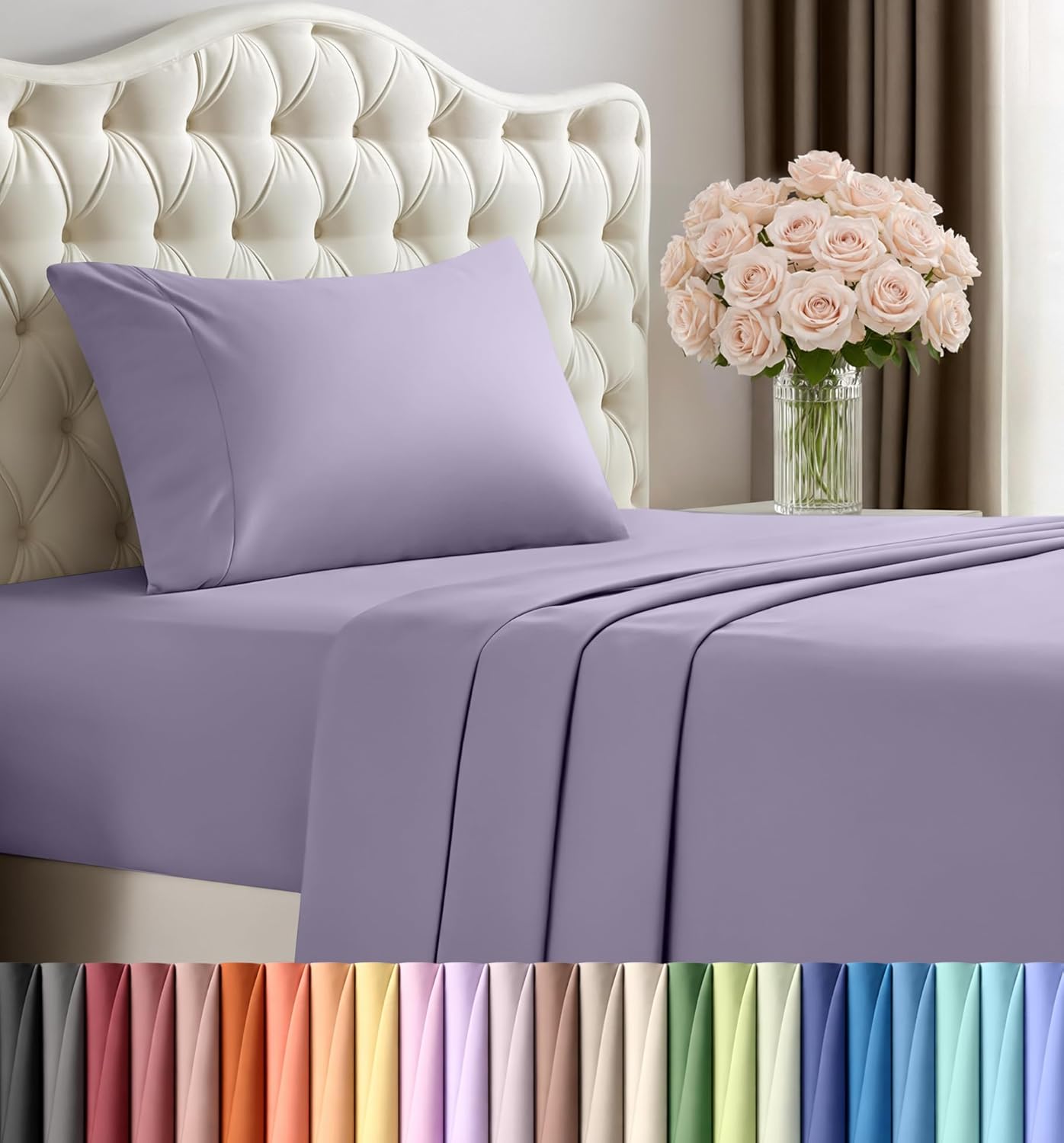 Utopia Bedding Queen Size Sheet Set – 4 Piece Bed Sheets, Soft and Breathable Microfiber, Includes 1 Fitted Sheet, 1 Flat Sheet and 2 Pillowcases – Oeko Tex (Grey) Dormly