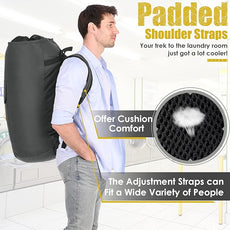 Laundry Backpack Bag, 115L Extra Large Laundry Bags with straps, Heavy Duty Laundry Bag Backpack, Portable Dirty Clothes Bag for College Dorm, Apartment, Laundromat, College Laundry Bag