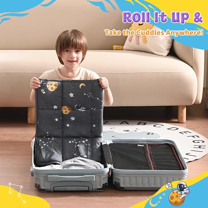 anfie Weighted Lap Pad 2 Pounds, Weighted Blanket (30"*40") Cooling Blanket for Sleeping,Weighted Throw Blanket for Travel Indoor Outdoor (Space Grey)