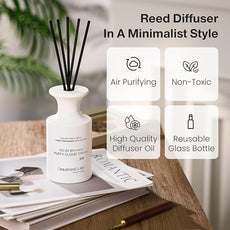M&SENSE Reed Diffuser Set, 10.14 fl oz Large Reed Diffuser, Rose Jasmine Scented with Natural Essential Oils, Long Lasting with 7 Sticks, Non-Toxic Home Fragrance Reed Diffuser for Bedroom, Bathroom