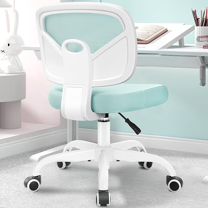 Primy Kids Desk Chair, Pink Study Chair for Boys Girls with Height Adjustable, Swivel Mesh Task Student Chairs for 4-12, Growing Teen Office Chair for Home/School/Office (Light Teal)