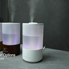 BlueHills Premium 4000 ml Tall Essential Oil Diffuser 4L 4 Liter 50 Hour Run with Remote Timer Aroma Humidifier 1 Gallon Big Capacity High Mist Output for Large Room Lights Dark Wood Grain XL T402