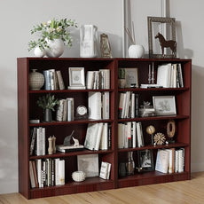 Farini 4 Shelf boockase Display Bookcase Freestanding Wooden Bookshelves for Home Office Living Room,48 Inch Height,Mahogany