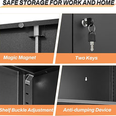 Metal Garage Storage Cabinets with Doors and Adjustable Shelves,70.8