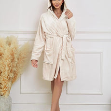U2SKIIN Women Hooded Fleece Robe, Short Plush Robes for Womens With Hood Soft Warm Spa Bathrobe
