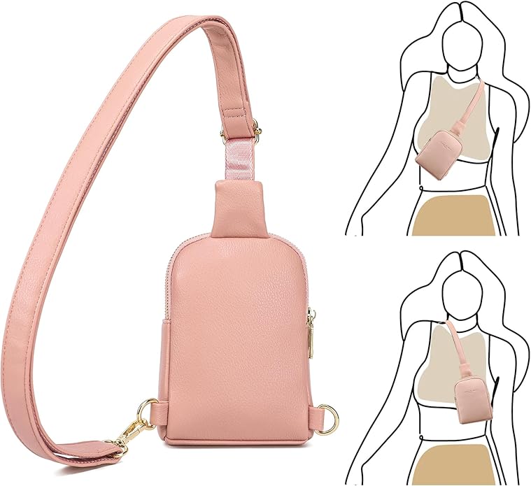 INICAT Travel Small Crossbody Sling Bags Women Cross Body Purses Passport Holder Vegan Leather Fanny Packs Birthday Gifts