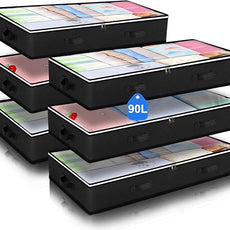 6 Pack Under Bed Storage Containers Organizer, Large Capacity Underbed Clothes Storage Bins, Bedroom Organization and Storage, Foldable Storage Bags for Clothes Pillow Blankets Bedding