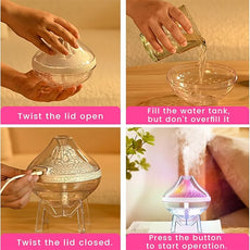 Small Humidifiers for Bedroom Cool Mist Ultrasonic,Baby Humidifier with Humidity Sensor Auto Shut Off LED Colorful Gradient Light Mini Humidifier For Plants,Bedroom,Baby Room,Office, Home（White)