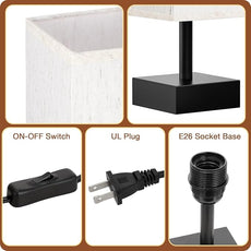 aooshine Beige Bedroom Table Lamp Set - Bedside Lamps for Nightstand Set of 2, Minimalist Lamps for Desk, Dorm, Kids Room, Bulb Not Included