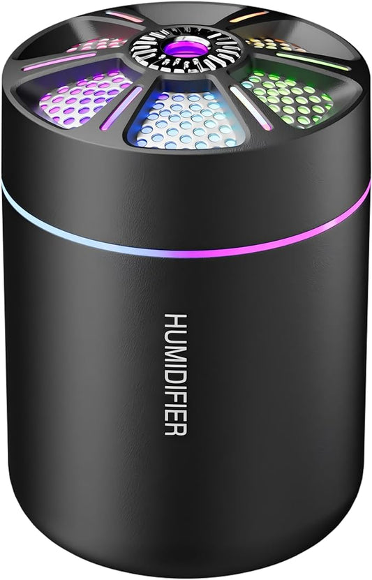 180ml Portable Small Humidifier with Colorful LED Night Light, USB Personal Desktop Humidifier for Car Home Office Travel, Auto Shut-Off, 2 Mist Modes, Super Quiet