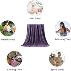 Ferdilan 8 Pack Bath Towel Set, 2 Extra Large Bath Towel Sheets, 2 Hand Towels and 4 Washcloths Ultra Soft and Absorbent Chair Towels for Bathroom, Quick Dry Towel for Home Hotel,Purple