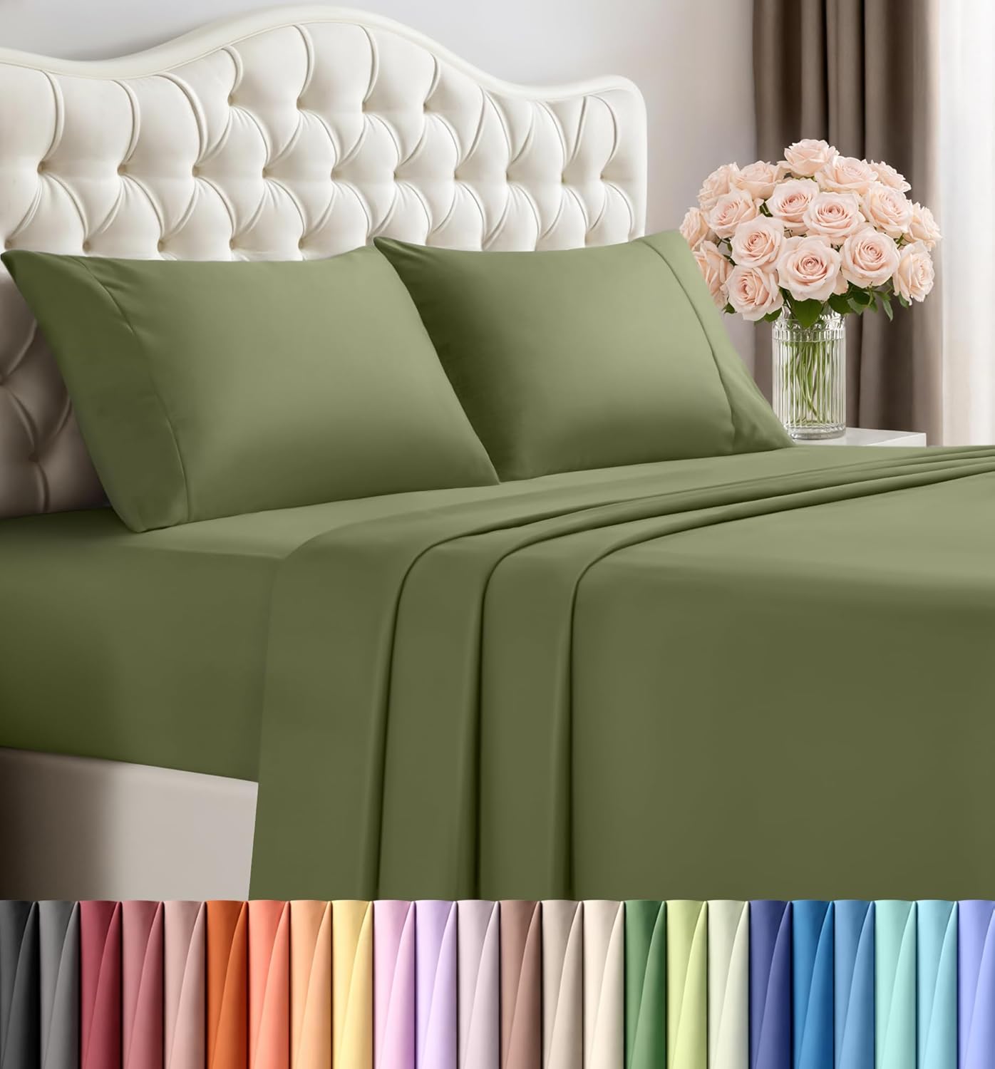 Utopia Bedding Queen Size Sheet Set – 4 Piece Bed Sheets, Soft and Breathable Microfiber, Includes 1 Fitted Sheet, 1 Flat Sheet and 2 Pillowcases – Oeko Tex (Grey) Dormly