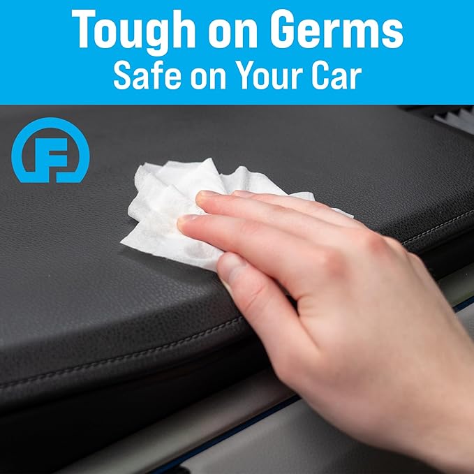 Fortress Car Interior Wipes with Microfiber Cloth (25 ct, Pack of 64) for Car Interior Cleaning, Dashboard, Seats, Detailing, and Steering Wheel [Travel Size] Skin-Safe Car Interior Cleaner Supplies