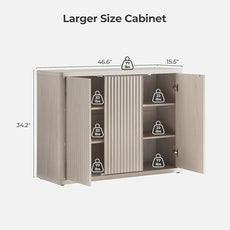 SICOTAS Buffet Cabinet with Storage Accent Sideboard with 6 Doors Modern 93.2