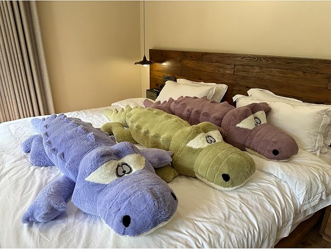 Hofun4U Alligator Plush Pillow, 46 inch Alligator Stuffed Animal, Home Decor Christmas Valentine’s Birthday Gift for Boys Girls Adults Kids (Purple)