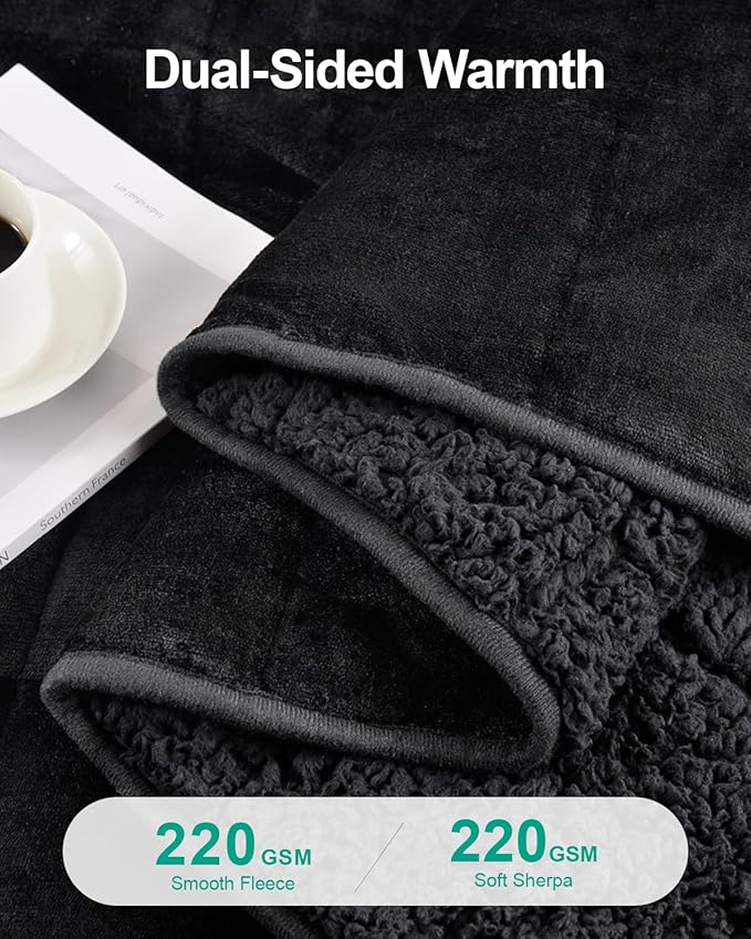 Super Fuzzy Soft Sherpa Fleece Weighted Blanket, 20 lbs Dual Sided Fluffy Heavy Weighted Blankets for Adults - No Bunching with Double Layers of Soft Inner Lining (60"x 80", 20 Pounds)