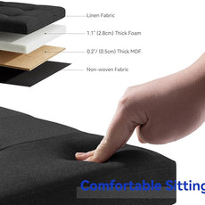 BRIAN & DANY 43 Inches Folding Storage Ottoman Bench, Ottoman with Storage Bench for Bedroom, Living Room, Entryway, Foot Rest with Legs, Black