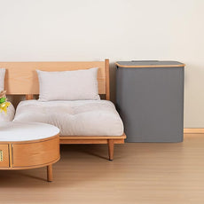 150L Laundry Hamper with Lid-Large Laundry Basket with Bamboo Handles, Grey Hampers for Laundry, Dirty Clothes Hamper with 2 Removable Inner Bags for Clothes Toys Towels