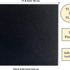 12-Pack Black Felt Wall Tiles(11.8“x11.8”Each), 47.2“x 35.4” Large Cork Board Alternative, Self-Adhesive Bulletin Pin Board for Office Home Kitchen Photos & Memos
