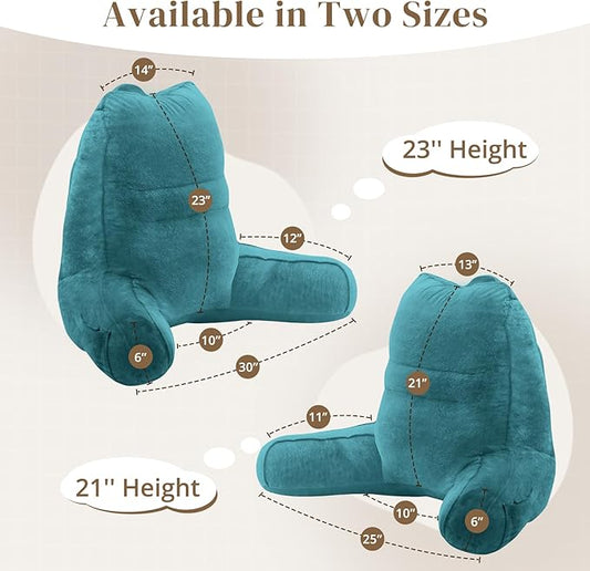 Sasttie Reading Pillow, Pillows for Reading or Relaxing – Ergonomic Support for Head, Neck, Back, and Lumbar, 23-Inch, Teal