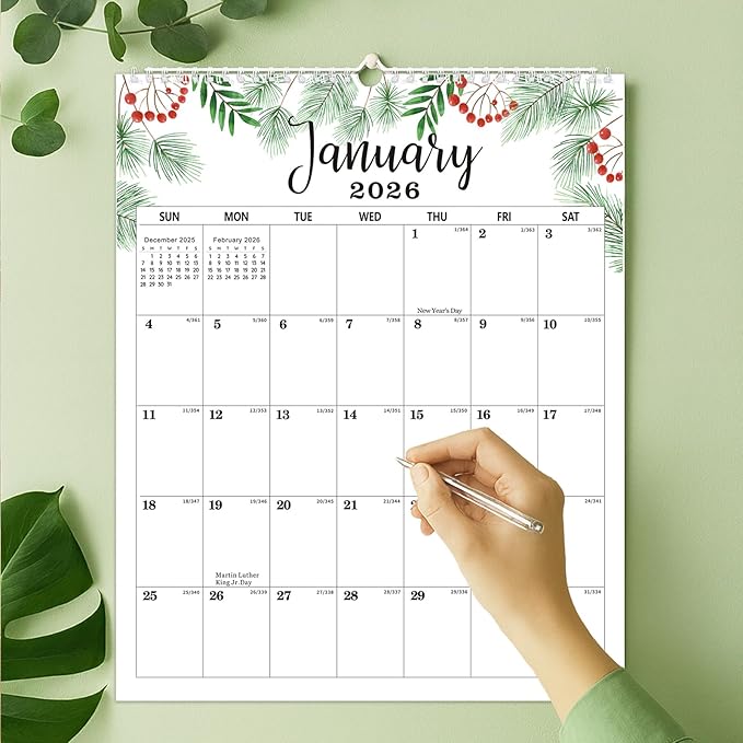 2026 Wall Calendar, 18 Months Calendar, Jan. 2026 - June 2027, 11.8' x 14.6'', Desk Calendar 2026 with Large Blocks, Twin-Wire Binding, Ideal 2026 Calendar for Home, Office, Classroom, or Business Planning