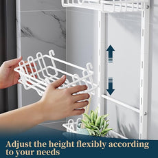 Consumest Shower Caddy Hanging – Rustproof Over Shower Head Hanger with Soap Holder and Hooks, Anti-Slip Shower Shelves for Storage, Bathroom Organizer for Apartment, Dorm, White