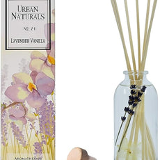 Urban Naturals Lavender Vanilla Reed Diffuser Set | Room Scent Infuser with Real Lavender & Natural Flowers | Soothing Scent Makes a Great Housewarming Gift | Great Idea