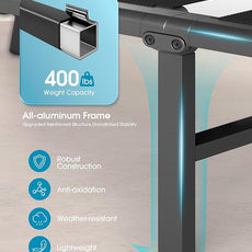 Ciokea Aluminum Outdoor Lounge Chair Set of 4- No Assembly Needed, Foldable Patio Chaise Lounge with 5 Adjustable Positions, Reinforced Frame for Extra Durability, Pool Beach Lounge Chair,Black