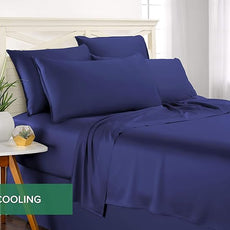 Pure Bamboo Twin Sheets, Genuine 100% Organic Viscose Derived from Bamboo Bed Sheet Set, Luxuriously Soft & Cooling, Double Stitching, 2 Year Quality Promise (Twin, Cobalt Blue)