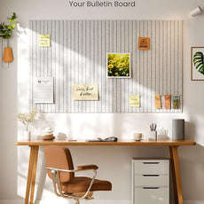 Bumusty Large Cork Board Alternative-47 x35 Felt Bulletin Board Tiles, with 30 Pushpins, 70 Adhesive Tabs, 12-Pack Slat Wall Paneling, Cork Boards for Office Push Pin Board Felt Board-Marble Gray