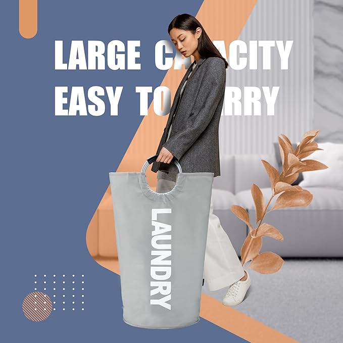 Caroeas 90L Laundry Basket (13 Colors), Waterproof Laundry Hamper, Laundry Bag with Padded Handles, Clothes Hamper, Collapsible Laundry Basket Easy Storage