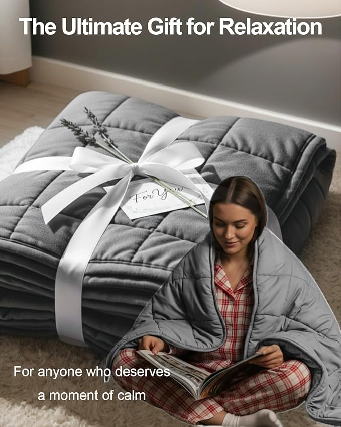 Weighted Blanket 20lbs 60"x80", Weighted Blankets for Adults, Cooling Weighted Blanket for Sleeping, Machine Washable Soft & Breathable All-Season Comfort & Premium Glass Beads(60" x 80" 20 lbs)