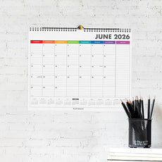 PAPERAGE 2026 Calendar, 12 Months (January 2026 - December 2026), Medium (11.5 in x 14.75 in), Minimalist Wall and Desk Calendar with Monthly Views, Yearly Plans & Notes Section – Pastel