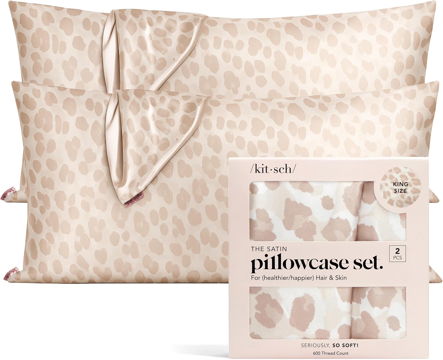 Kitsch Satin Pillowcase with Zipper for Hair & Skin - Softer Than Silk Pillow Cases, Smooth Cooling Satin Pillow Case, Wrinkle-Free, Machine Washable, Pillow Cases Standard Size 19x26 - Lavender Dormly