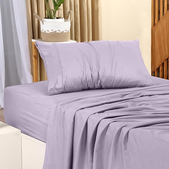 Utopia Bedding Twin XL Sheet Set – 3 Piece Bed Sheets for Twin XL Size Bed, Soft and Breathable Microfiber, Includes 1 Fitted Sheet, 1 Flat Sheet and 1 Pillowcase (Lavender)