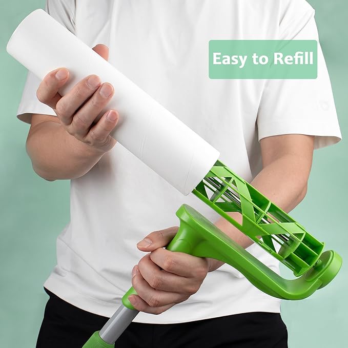 Large Lint Roller Refills 10 inch Wide Ultra Sticky Mega Roller Refills for Evercare Layers Smart Design Leo Cleaning Floor Roller for Removing Pet Hair, 3 Pack Total 180 Sheets