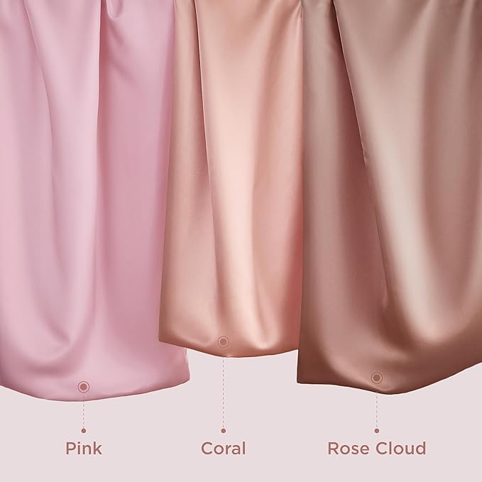 Bedsure Satin Pillowcase 2 Pack Similar to Silk Pillow Cases Standard Size, Pink Pillow Case Covers with Envelope Closure, Home Decor Valentine Gifts for Women Girls,20x26 Inches, 2pcs