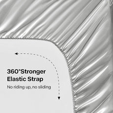 BEDELITE Satin Sheets Queen Size Bed Set, Luxury Soft Grey Silky Sheets for Hair and Skin, Similar to Silk Bed Sheets Set 4 Pieces with 1 Deep Pocket Fitted Sheet, 1 Flat Sheet, and 2 Pillowcases