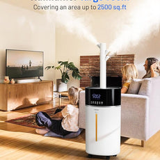 Yokekon Cool and Warm Mist Humidifier Large Room, 4.76Gal/18L Humidifiers for Home 2500 sq ft, Air Humidifiers for Bedroom with Diffuser&Extended Tube, Whole House Humidifiers for Nursery Baby Plants