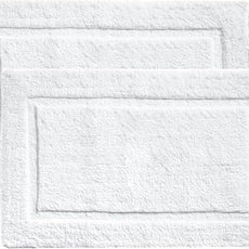 voyzz home Set of 2, Cotton Bathroom Bath Mat Rug White, 20