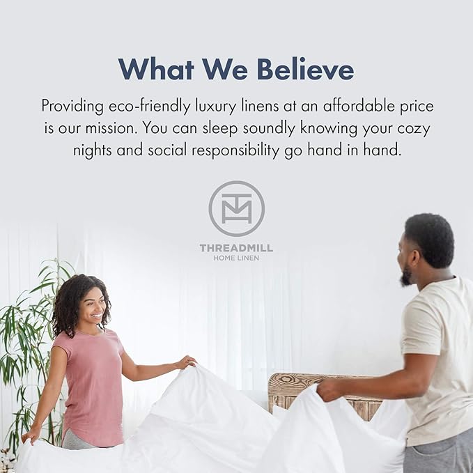 Threadmill 100% Cotton Sheets for Queen Size Bed - 600 Thread Count Queen Bed Sheets Set with 16” Deep Pocket - Sateen Weave 4-Piece Bedding Set with Cooling Effect, White