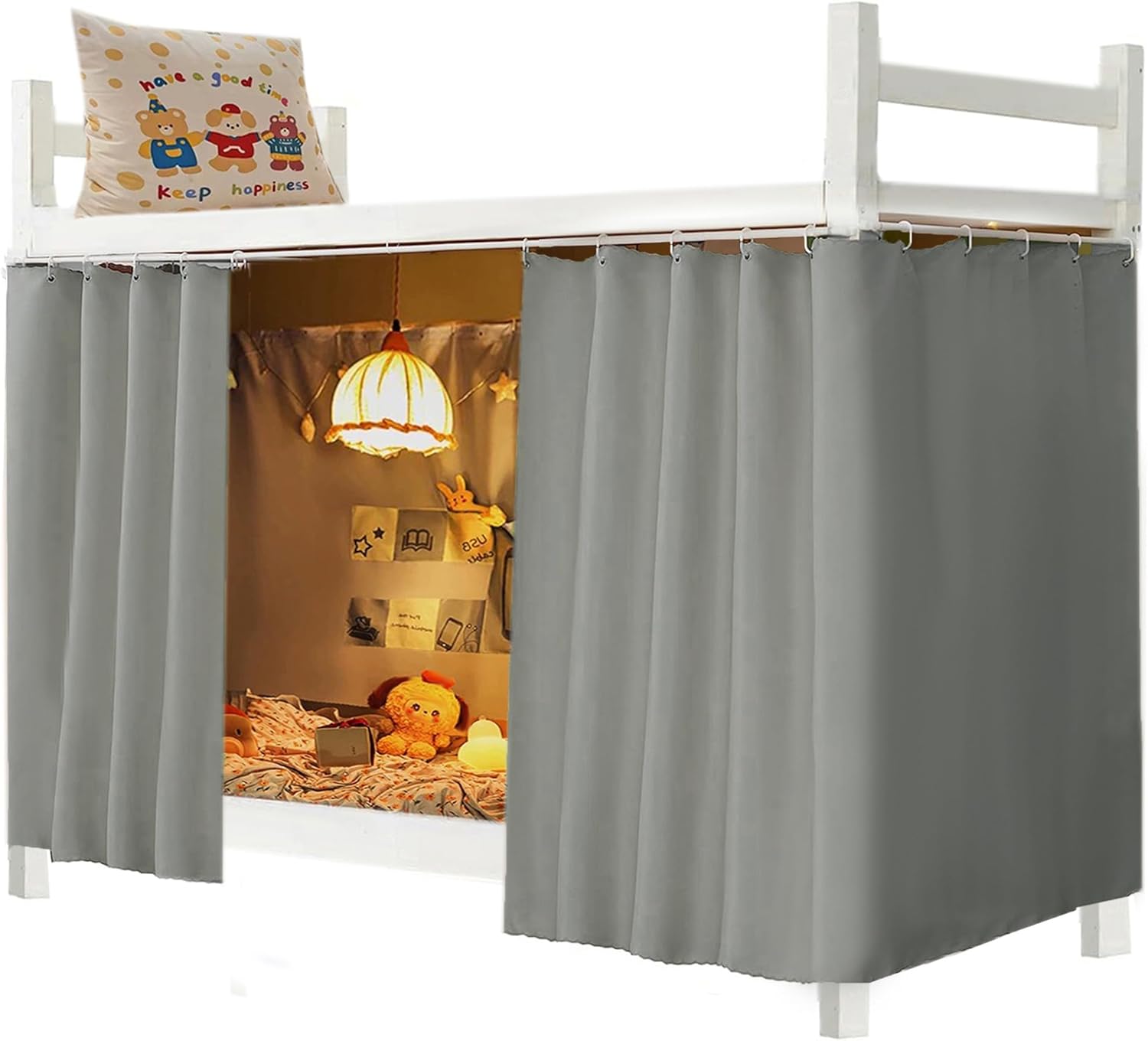Dorm Home Solid Thicken Bunk Blackout Bed Curtains Cloth Bed Canopy Students Single Sleeper,1 Panel Black Dormly