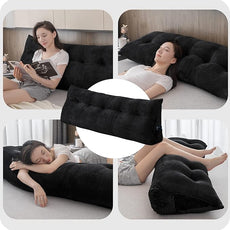 Large Bolster Triangular Headboard Wedge Backrest Positioning Support Bed Rest Reading Pillows Headboard Wedge Pillows for Day Bed Bunk Bed with Removable Cover,Queen (59x8x20 Inches)