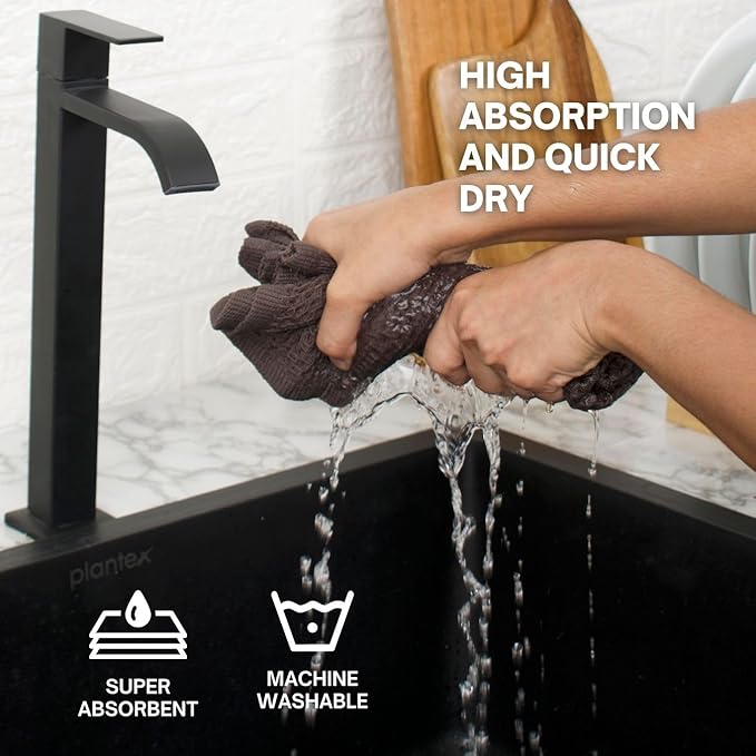 100% Cotton Waffle Weave Kitchen Dish Towels – Solid, Ultra Soft, Scratch-Free & Superb Absorbent - Quick Drying Cleaning Towels,Perfect disch Cloth 13 x 28-4 Pack, Grey