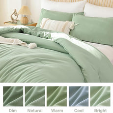 ROSGONIA Oversized King Comforter 128x120, 3pcs Super King Plus (1 Sage Green Comforter & 2 Pillowcases) Lightweight Oversized Bedding Set Quilt