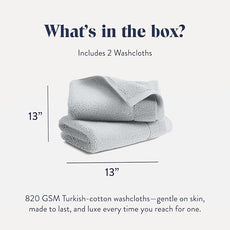 Brooklinen Super-Plush Turkish Cotton Washcloths - Set of 2 - Cotton, 820 GSM, Highly Absorbent, Machine Washable, Perfect for Home & Bathroom (13