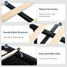 Full Size Lift Up Storage Bed, Upholstered Platform Bed Frame with Wingback Headboard, Hydraulic System, Solid Wooden Slats Support, Noise-Free, No Box Spring Needed, Easy Assembly, Black